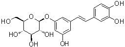 (E)-白皮杉醇葡萄糖苷分子结构 (CAS 29884-49-9)