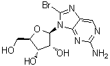 2-氨基-8-溴-9-beta-D-呋喃核糖基-9H-嘌呤分子结构 (CAS 3001-47-6)