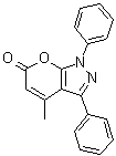 4-甲基-1,3-二苯基吡喃并[2,3-c]吡唑-6(1H)-酮分子结构 (CAS 30020-86-1)