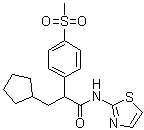 CAS # 300352-96-9, 3-Cyclopentyl-2-[4-(methanesulfonyl)phenyl]-N-(thiazol-2-yl)propionamide, Ro 28-0450