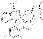 structure of CAS# 301224-40-8, [1,3-Bis(2,4,6-trimethylphenyl)-2-imidazolidinylidene]dichloro(2-isopropoxyphenylmethylene)ruthenium