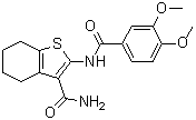 2-[(3,4-二甲氧基苯甲酰基)氨基]-4,5,6,7-四氢-苯并[b]噻吩-3-甲酰胺分子结构 (CAS 301305-73-7)