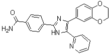 structure of CAS# 301836-43-1, 4-[4-(2,3-Dihydro-1,4-benzodioxin-6-yl)-5-(2-pyridinyl)-1H-imidazol-2-yl]benzamide