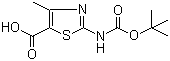 N-叔丁氧羰基-2-氨基-4-甲基噻唑-5-甲酸分子结构 (CAS 302963-94-6)