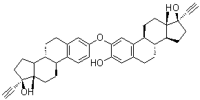 (17alpha)-2-[[(17alpha)-17-羟基-19-去甲孕甾-1,3,5(10)-三烯-20-炔-3-基]氧基]-19-去甲孕甾-1,3,5(10)-三烯-20-炔-3,17-二醇分子结构 (CAS 303014-91-7)