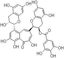 茶黄素 3-没食子酸酯分子结构 (CAS 30462-34-1)