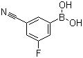 3-氰基-5-氟苯硼酸分子结构 (CAS 304858-67-1)