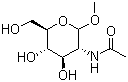 structure of CAS# 3055-46-7, 甲基 2-(乙酰基氨基)-2-脱氧-D-吡喃葡萄糖苷
