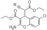 structure of CAS# 305834-79-1, 2-氨基-6-氯-alpha-氰基-3-(乙氧羰基)-4H-1-苯并吡喃-4-乙酸乙酯