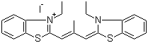 structure of CAS# 3065-79-0, 3,3'-二乙基-9-甲基硫杂羰花青碘化物
