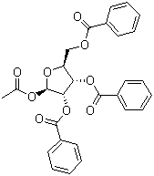 structure of CAS# 3080-30-6, 1-O-Acetyl-2,3,5-tri-O-benzoyl-beta-L-ribofuranose