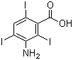 3-氨基-2,4,6-三碘苯甲酸分子结构 (CAS 3119-15-1)