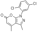 1-(2,5-二氯苯基)-3,4-二甲基-吡喃并[2,3-c]吡唑-6(1H)-酮分子结构 (CAS 312621-02-6)