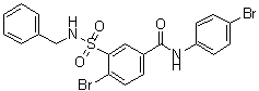 structure of CAS# 312756-74-4, 4-Bromo-N-(4-bromophenyl)-3-[[(phenylmethyl)amino]sulfonyl]benzamide