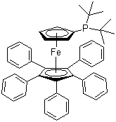structure of CAS# 312959-24-3, 1,2,3,4,5-戊苯基-1'-(二叔丁基磷基)二茂铁