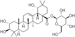 structure of CAS# 31297-79-7, (2alpha,3beta,19alpha)-2,3,19-三羟基齐墩果-12-烯-28-羧酸 beta-D-吡喃葡萄糖基酯