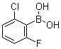 structure of CAS# 313545-32-3, 2-氯-6-氟苯硼酸