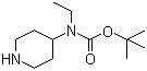 N-(乙基)-N-(哌啶-4-基)氨基甲酸叔丁酯分子结构 (CAS 313977-45-6)