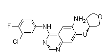 structure of CAS# 314771-76-1, N4-(3-Chloro-4-fluorophenyl)-7-[[(3S)-tetrahydro-3-furanyl]oxy]-4,6-quinazolinediamine