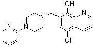 structure of CAS# 315698-36-3, 5-氯-7-[[4-(2-吡啶基)-1-哌嗪基]甲基]-8-喹啉醇