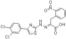 alpha-[2-[4-(3,4-二氯苯基)-2-噻唑基]亚肼基]-2-硝基苯丙酸分子结构 (CAS 315706-13-9)