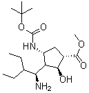 (1S,2S,3S,4R)-3-[(1S)-1-氨基-2-乙基丁基]-4-[叔丁氧羰基氨基]-2-羟基-环戊烷羧酸甲酯分子结构 (CAS 316173-29-2)