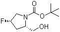 (2S,4S)-4-氟-2-(羟甲基)吡咯烷-1-羧酸叔丁酯分子结构 (CAS 317356-27-7)