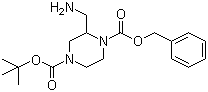 1-(苄氧羰基)-2-(氨基甲基)-4-(叔丁氧羰基)哌嗪分子结构 (CAS 317365-34-7)