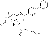 structure of CAS# 31753-00-1, (3aR,4R,5R,6aS)-六氢-2-氧代-4-[(1E)-3-氧代-1-辛烯基]-2H-环戊并[b]呋喃-5-基 [1,1'-联苯]-4-甲酸酯
