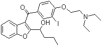 2-(1-羟基丁基)-3-苯并呋喃基-[4-(2-二乙氨基乙氧基)-3-碘苯基]甲酮分子结构 (CAS 318267-28-6)
