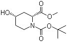 structure of CAS# 321744-26-7, (2R,4S)-4-羟基哌啶-1,2-二羧酸 1-叔丁酯 2-甲酯