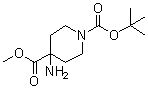 structure of CAS# 321997-89-1, 4-氨基-4-(甲氧羰基)哌啶-1-羧酸叔丁酯