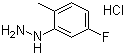 structure of CAS# 325-50-8, 5-Fluoro-2-methylphenylhydrazine hydrochloride