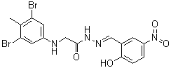 N-(3,5-二溴-4-甲基苯基)甘氨酸 [(2-羟基-5-硝基苯基)亚甲基]酰肼分子结构 (CAS 325970-71-6)