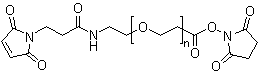 alpha-[2-[[3-(2,5-二氢-2,5-二氧代-1H-吡咯-1-基)-1-氧代丙基]氨基]乙基]-omega-[3-[(2,5-二氧代-1-吡咯烷基)氧基]-3-氧代丙氧基]聚氧乙烯分子结构 (CAS 326003-46-7)