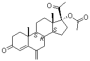 17alpha-乙酰氧基-6-亚甲基孕甾-4-烯-3,20-二酮分子结构 (CAS 32634-95-0)