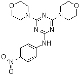 structure of CAS# 326914-06-1, 4,6-Di-4-morpholinyl-N-(4-nitrophenyl)-1,3,5-triazin-2-amine
