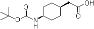[顺式-4-(叔丁氧羰基氨基)环己基]乙酸分子结构 (CAS 327156-95-6)