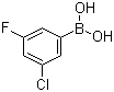 structure of CAS# 328956-61-2, 3-Chloro-5-fluorophenylboronic acid