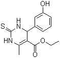 structure of CAS# 329689-23-8, 6-Methyl-4-(3-hydroxyphenyl)-2-thioxo-1,2,3,4-tetrahydropyrimidine-5-carboxylic acid ethyl ester
