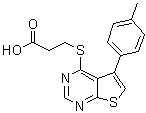 3-[[5-(4-甲基苯基)噻吩并[2,3-d]嘧啶-4-基]硫代]丙酸分子结构 (CAS 329907-28-0)