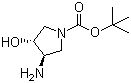 (3R,4R)-3-氨基-4-羟基吡咯烷-1-甲酸叔丁酯分子结构 (CAS 330681-18-0)