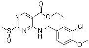 CAS # 330785-82-5, 4-(3-Chloro-4-methoxybenzylamino)-5-ethoxycarbonyl-2-methylsulfinylpyrimidine