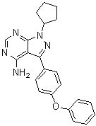 structure of CAS# 330786-25-9, 4-氨基-1-环戊基-3-(4-苯氧基苯基)-1H-吡唑并[3,4-d]嘧啶