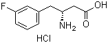 (R)-3-氨基-4-(3-氟苯基)丁酸盐酸盐分子结构 (CAS 331763-65-6)