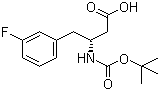structure of CAS# 331763-66-7, Boc-D-3-Amino-4-(3-fluorophenyl)butyric acid