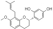 (2S)-2',4'-二羟基-7-甲氧基-8-异戊烯基黄烷分子结构 (CAS 331954-16-6)