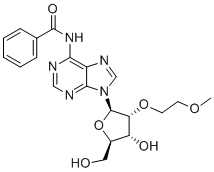 N-苯甲酰基-2'-O-(2-甲氧基乙基)腺苷分子结构 (CAS 333335-93-6)