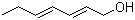 2,4-Heptadien-1-ol molecular structure (CAS 33467-79-7)