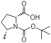(2S,5S)-N-Boc-5-甲基吡咯烷-2-甲酸分子结构 (CAS 334769-80-1)
